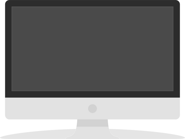 Computer Monitor icon. Illustration of PC desktop display in modern Flat style with a shadow. Computer web icon.