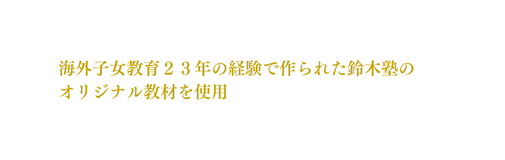 海外子女教育２３年 の経験で作られた鈴木塾の オリジナル教材を使用