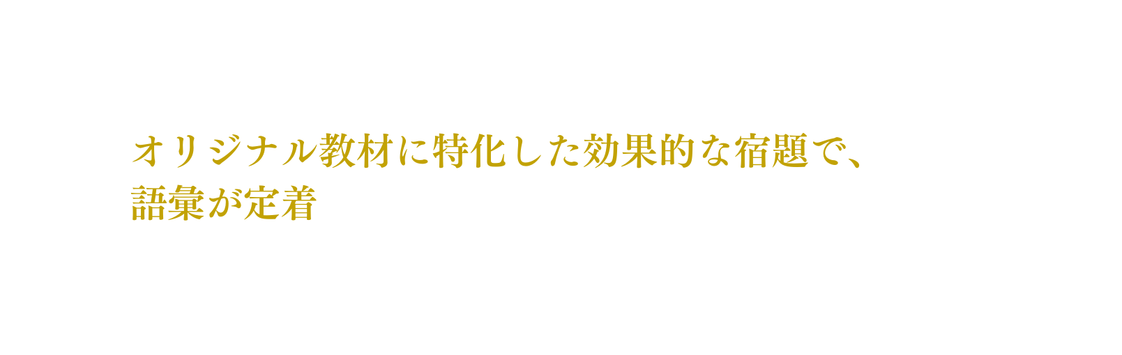 オリジナル教材に特化した効果的な宿題で 語彙が定着